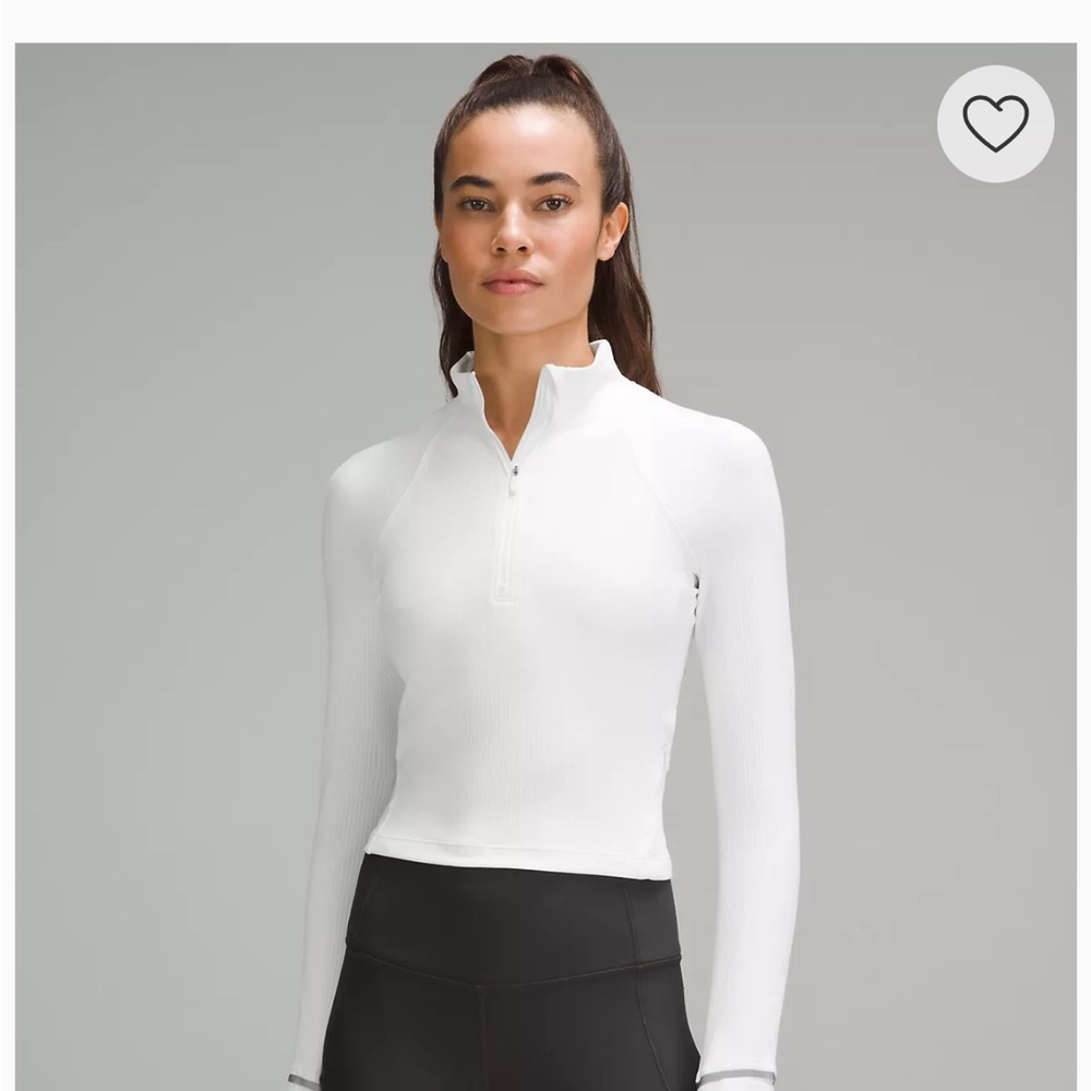 Lululemon It's Rulu Ribbed Cropped Half Zip long sleeve